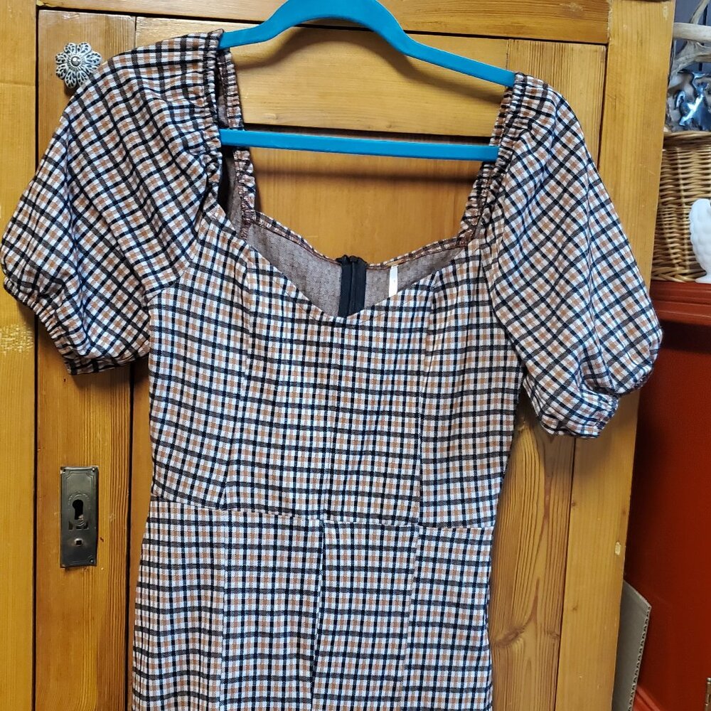 Free People Womens Size Small Plaid Jumpsuit